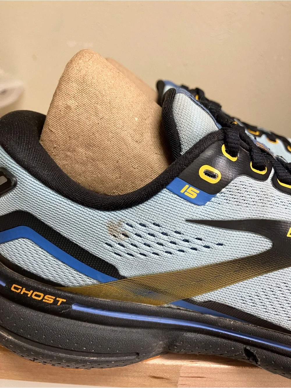Brooks Ghost Light Blue and Black Running Sneakers